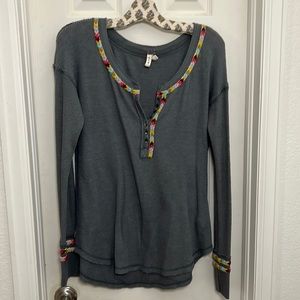 Large Grey free people long sleeve shirt